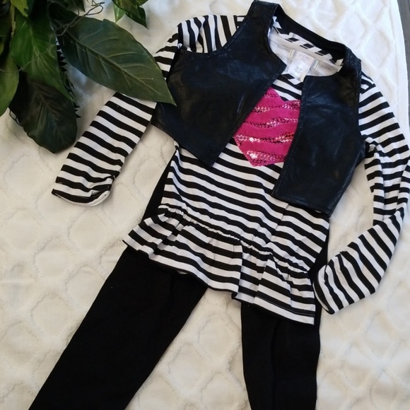 Piper baby 3 piece outfit size 5t black and white - Picture 1 of 7
